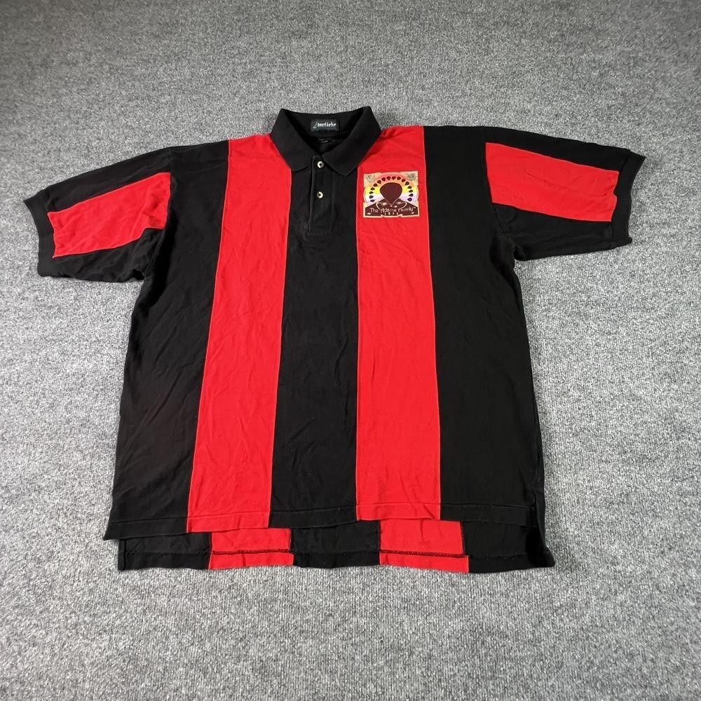 Inner Harbor Polo Shirt Mens 2XL Red Black Striped The Adams Family 2000 Golf